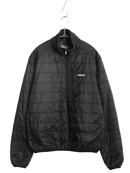 パタゴニア ナノ パフ プルオーバー メンズ S / 12年製 ジャケット 中綿 キルティング ナイロン ハーフジップ パッカブル ワンポイント 黒