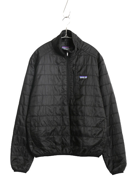パタゴニア ナノ パフ プルオーバー メンズ S / 12年製 ジャケット 中綿 キルティング ナイロン ハーフジップ パッカブル ワンポイント 黒