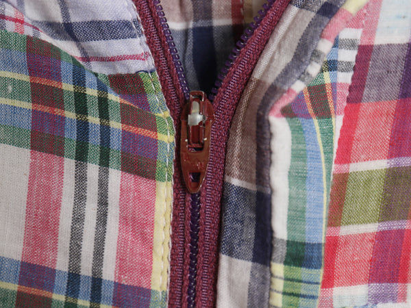 70s 80s USA製 hampton パッチワーク ショートパンツ レディース M 程 ヴィンテージ インディアン マドラス チェック ショーツ ノータック