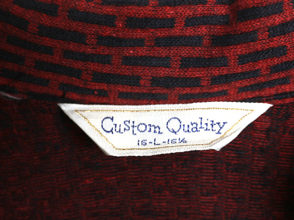 70s ★ 総柄 スキッパー スウェット シャツ メンズ M / 古着 ヴィンテージ 長袖シャツ プルオーバー オープンカラー ボックス ポケット付き