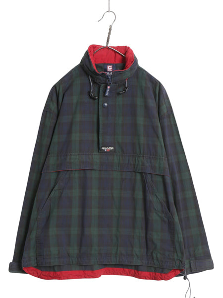 90s チャップス ラルフローレン セーリング アノラック ジャケット メンズ M 古着 オールド ポロ ブラックウォッチ チェック ハーフジップ