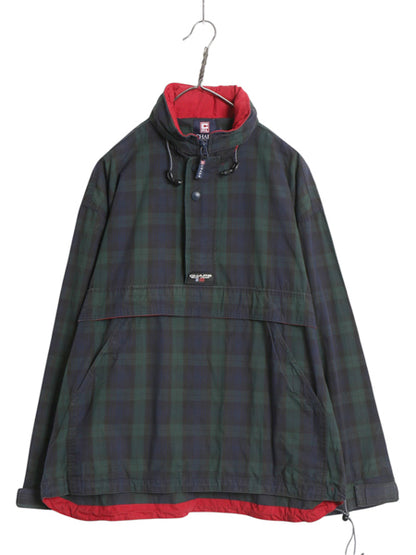90s チャップス ラルフローレン セーリング アノラック ジャケット メンズ M 古着 オールド ポロ ブラックウォッチ チェック ハーフジップ