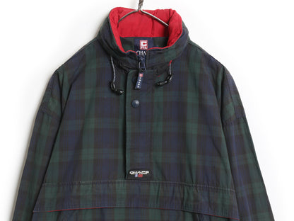90s チャップス ラルフローレン セーリング アノラック ジャケット メンズ M 古着 オールド ポロ ブラックウォッチ チェック ハーフジップ