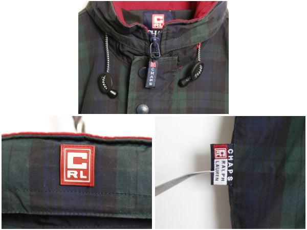 90s チャップス ラルフローレン セーリング アノラック ジャケット メンズ M 古着 オールド ポロ ブラックウォッチ チェック ハーフジップ