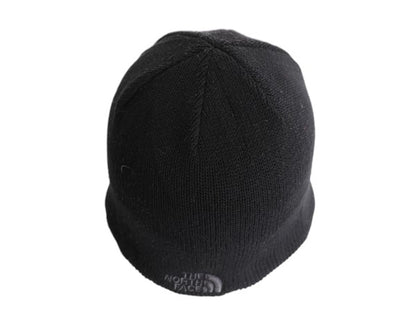US企画 ノースフェイス アクリル ニット キャップ フリーサイズ 古着 帽子 アウトドア ビーニー ワッチ ニット帽 フリース ライナー付き 黒