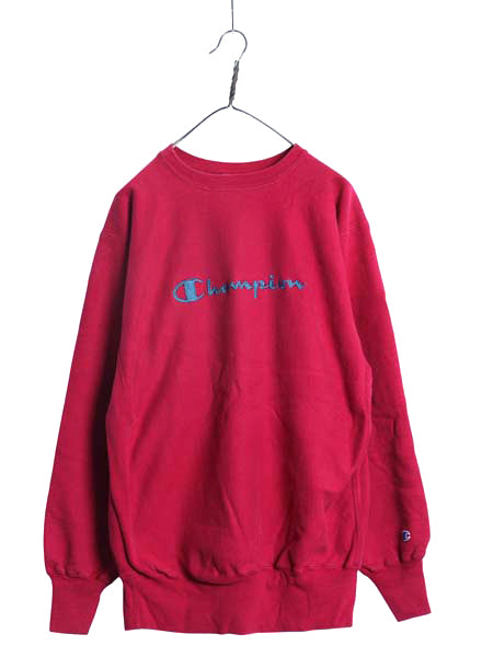90s USA製 チャンピオン リバースウィーブ スウェット メンズ XXL / オールド トレーナー 裏起毛 スクリプト ロゴ刺繍 大きいサイズ ピンク