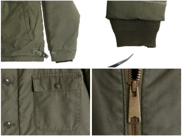 ステンシル 80s 米軍実物 USN ネイビー A-2 デッキ ジャケット MEDIUM / ヴィンテージ ミリタリー 軍物 裏ボア ライナー付き ジャンパー 