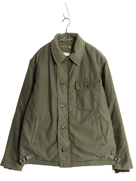 ステンシル 80s 米軍実物 USN ネイビー A-2 デッキ ジャケット MEDIUM / ヴィンテージ ミリタリー 軍物 裏ボア ライナー付き ジャンパー 