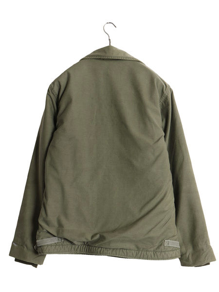 ステンシル 80s 米軍実物 USN ネイビー A-2 デッキ ジャケット MEDIUM / ヴィンテージ ミリタリー 軍物 裏ボア ライナー付き ジャンパー 