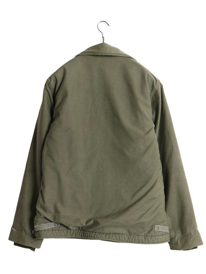 ステンシル 80s 米軍実物 USN ネイビー A-2 デッキ ジャケット MEDIUM / ヴィンテージ ミリタリー 軍物 裏ボア ライナー付き ジャンパー 