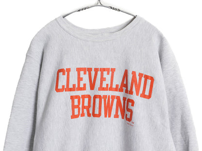 90s USA製 チャンピオン リバースウィーブ 2段 プリント スウェット メンズ XL オールド NFL ブラウンズ オフィシャル トレーナー アメフト