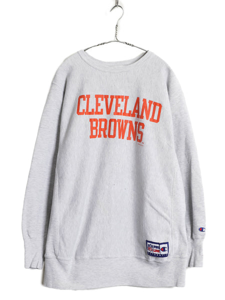 90s USA製 チャンピオン リバースウィーブ 2段 プリント スウェット メンズ XL オールド NFL ブラウンズ オフィシャル トレーナー アメフト