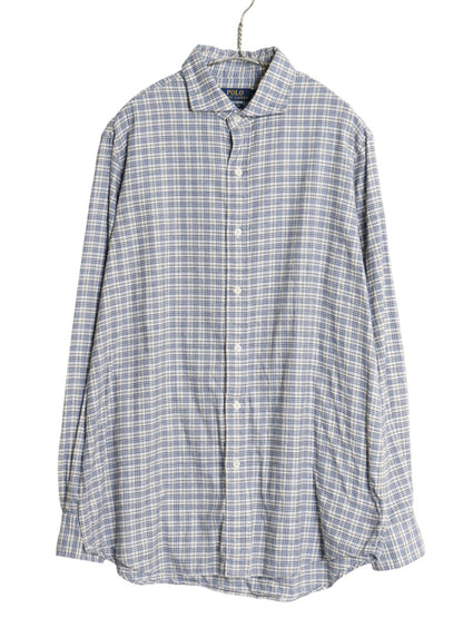ラルフローレン チェック 長袖 シャツ メンズ L 古着 ポロ CLASSIC FIT コットン ポニー無し カジュアル マルチカラー ホリゾンタルカラー
