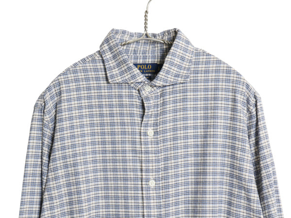 ラルフローレン チェック 長袖 シャツ メンズ L 古着 ポロ CLASSIC FIT コットン ポニー無し カジュアル マルチカラー ホリゾンタルカラー