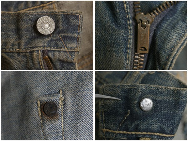 50s 革パッチ ★ リーバイス 501ZXX デニム パンツ 実寸 33 33 ヴィンテージ ジッパーフライ BIG E 赤耳 オフセット 隠しリベット ジーンズ