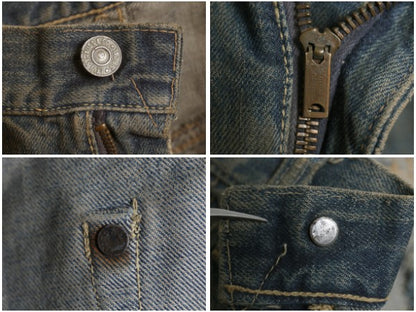50s 革パッチ ★ リーバイス 501ZXX デニム パンツ 実寸 33 33 ヴィンテージ ジッパーフライ BIG E 赤耳 オフセット 隠しリベット ジーンズ