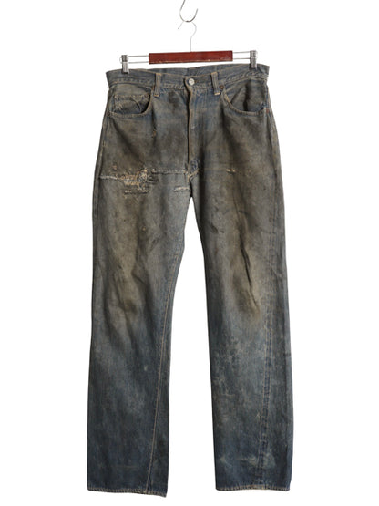 50s 革パッチ ★ リーバイス 501ZXX デニム パンツ 実寸 33 33 ヴィンテージ ジッパーフライ BIG E 赤耳 オフセット 隠しリベット ジーンズ