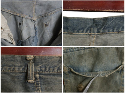 50s 革パッチ ★ リーバイス 501ZXX デニム パンツ 実寸 33 33 ヴィンテージ ジッパーフライ BIG E 赤耳 オフセット 隠しリベット ジーンズ