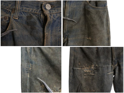 50s 革パッチ ★ リーバイス 501ZXX デニム パンツ 実寸 33 33 ヴィンテージ ジッパーフライ BIG E 赤耳 オフセット 隠しリベット ジーンズ
