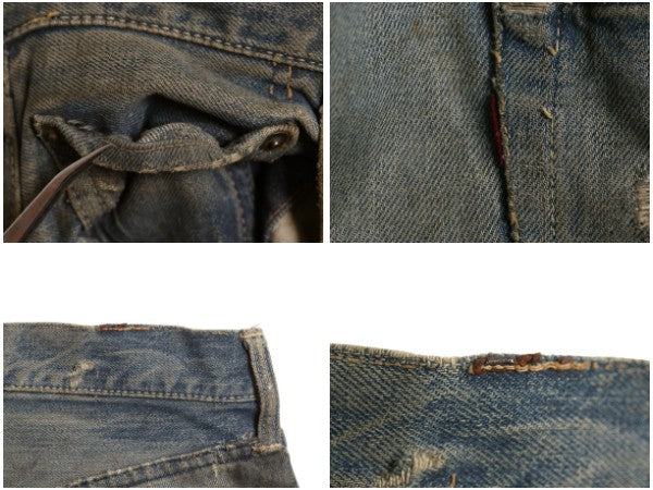 50s 革パッチ ★ リーバイス 501ZXX デニム パンツ 実寸 33 33 ヴィンテージ ジッパーフライ BIG E 赤耳 オフセット 隠しリベット ジーンズ
