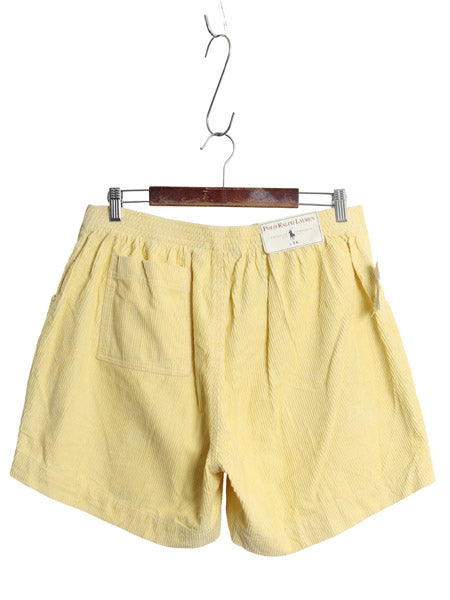 デッドストック 90s ポロ ラルフローレン 太畝 コーデュロイ ショートパンツ メンズ 38 / 新品 オールド ショーツ 短パン 大きいサイズ 黄