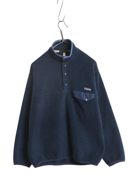 90s パタゴニア シンチラ スナップT メンズ M / 95年製 オールド アウトドア フリース プルオーバー ジャケット ジャンパー ハイネック 紺