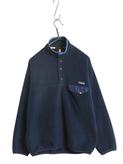 90s パタゴニア シンチラ スナップT メンズ M / 95年製 オールド アウトドア フリース プルオーバー ジャケット ジャンパー ハイネック 紺