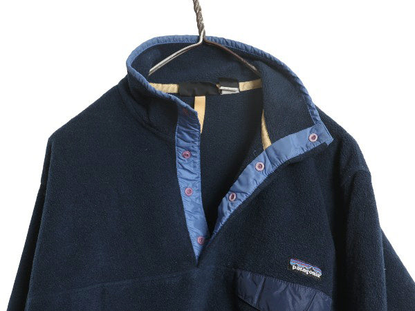 90s パタゴニア シンチラ スナップT メンズ M / 95年製 オールド アウトドア フリース プルオーバー ジャケット ジャンパー ハイネック 紺