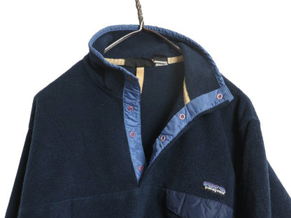90s パタゴニア シンチラ スナップT メンズ M / 95年製 オールド アウトドア フリース プルオーバー ジャケット ジャンパー ハイネック 紺