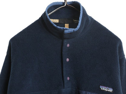 90s パタゴニア シンチラ スナップT メンズ M / 95年製 オールド アウトドア フリース プルオーバー ジャケット ジャンパー ハイネック 紺