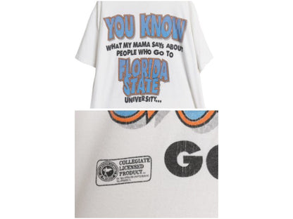 90s USA製 カレッジ メッセージ 両面 プリント Tシャツ メンズ L / オールド フォレストガンプ パロディ アート イラスト シングルステッチ