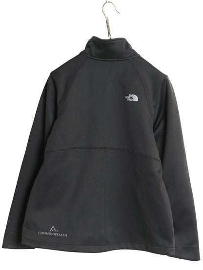 US企画 ノースフェイス APEX ソフトシェル ジャケット レディース L / アウトドア フルジップ 裏 フリース ストレッチ 企業 ブラック 防風