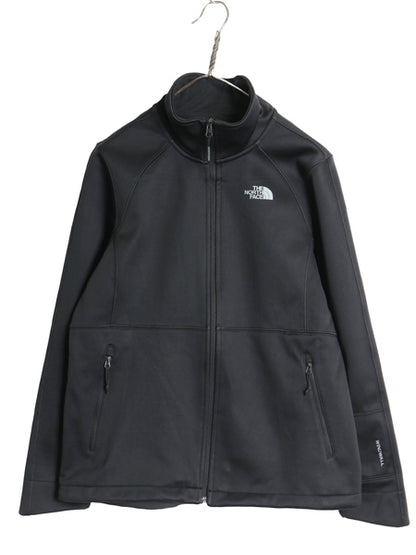 US企画 ノースフェイス APEX ソフトシェル ジャケット レディース L / アウトドア フルジップ 裏 フリース ストレッチ 企業 ブラック 防風