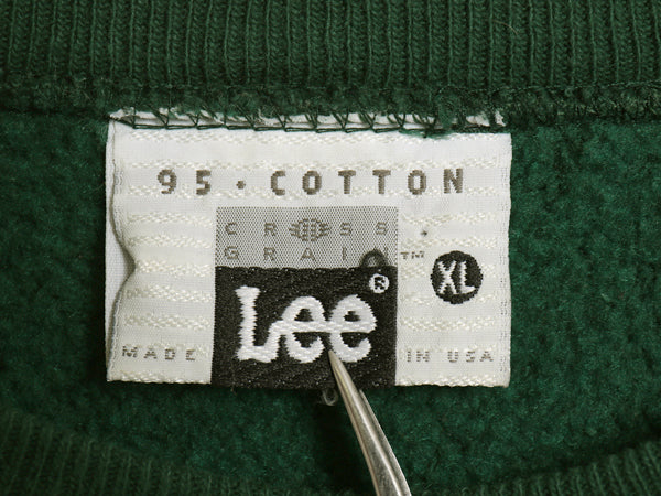 90s USA製 リー カレッジ プリント スウェット メンズ XL 古着 オールド ヘビーウェイト トレーナー 裏起毛 リバース タイプ 大きいサイズ