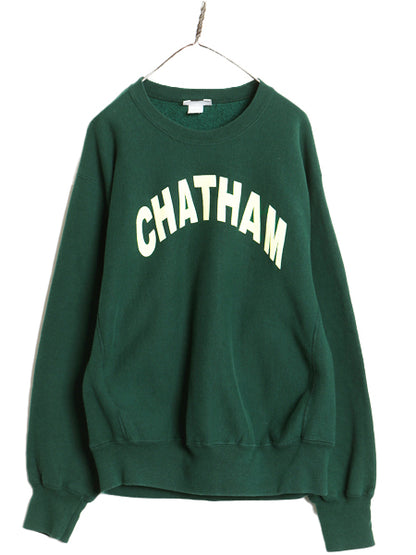 90s USA製 リー カレッジ プリント スウェット メンズ XL 古着 オールド ヘビーウェイト トレーナー 裏起毛 リバース タイプ 大きいサイズ