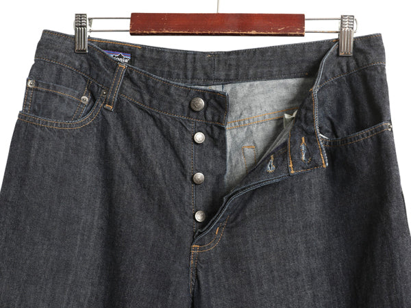 パタゴニア デニム パンツ 実寸 34 32 程/ 古着 アウトドア ストレッチ ジーパン ジーンズ ワイド ストレート オーガニック コットン 濃紺