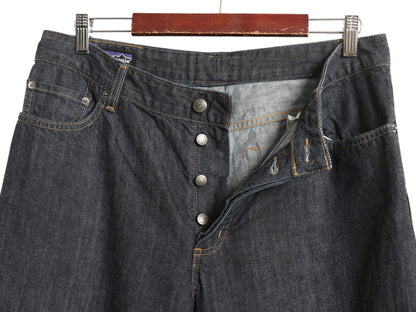 パタゴニア デニム パンツ 実寸 34 32 程/ 古着 アウトドア ストレッチ ジーパン ジーンズ ワイド ストレート オーガニック コットン 濃紺