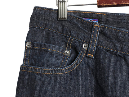 パタゴニア デニム パンツ 実寸 34 32 程/ 古着 アウトドア ストレッチ ジーパン ジーンズ ワイド ストレート オーガニック コットン 濃紺