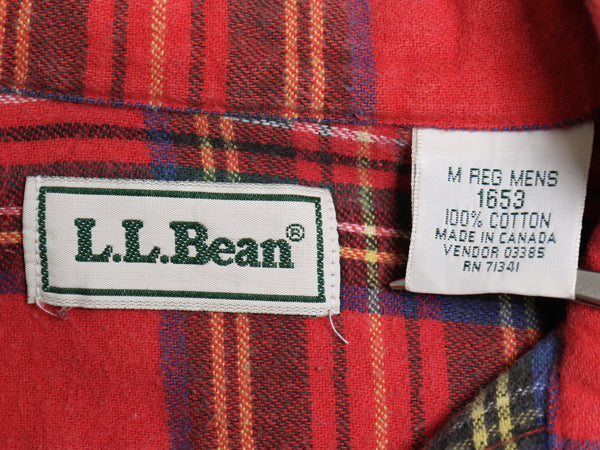 90s エルエルビーン チェック 長袖 フランネル シャツ メンズ M / 古着 オールド コットン ネルシャツ 長袖シャツ マルチカラー ゆったり