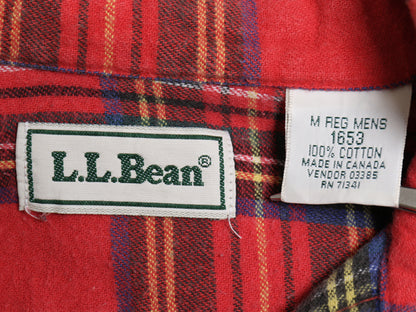 90s エルエルビーン チェック 長袖 フランネル シャツ メンズ M / 古着 オールド コットン ネルシャツ 長袖シャツ マルチカラー ゆったり