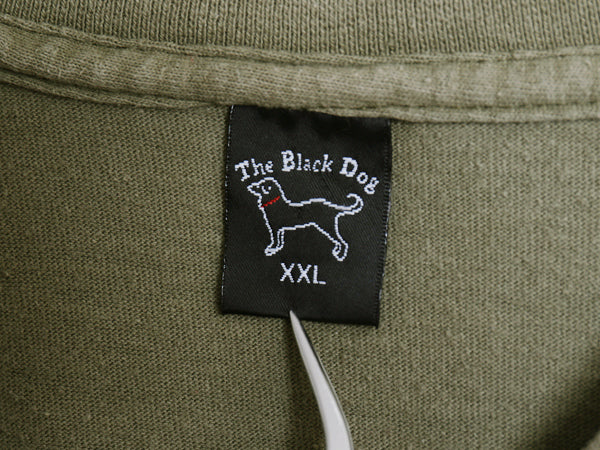 90s USA製 The Black Dog ドッグ イラスト プリント 長袖 Tシャツ メンズ レディース XXL / オールド ロンT アニマル 大きいサイズ カーキ