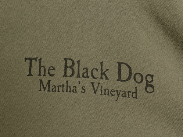 90s USA製 The Black Dog ドッグ イラスト プリント 長袖 Tシャツ メンズ レディース XXL / オールド ロンT アニマル 大きいサイズ カーキ