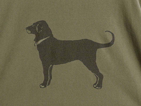 90s USA製 The Black Dog ドッグ イラスト プリント 長袖 Tシャツ メンズ レディース XXL / オールド ロンT アニマル 大きいサイズ カーキ