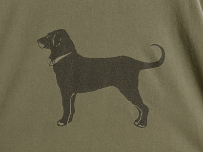 90s USA製 The Black Dog ドッグ イラスト プリント 長袖 Tシャツ メンズ レディース XXL / オールド ロンT アニマル 大きいサイズ カーキ
