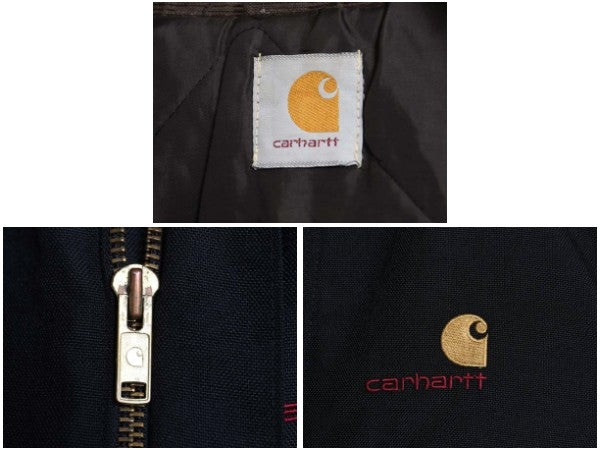 90s カーハート エクストリーム アークティック ジャケット メンズ M オールド ワーク ナイロン フルジップ 中綿 キルティング ライナー 黒