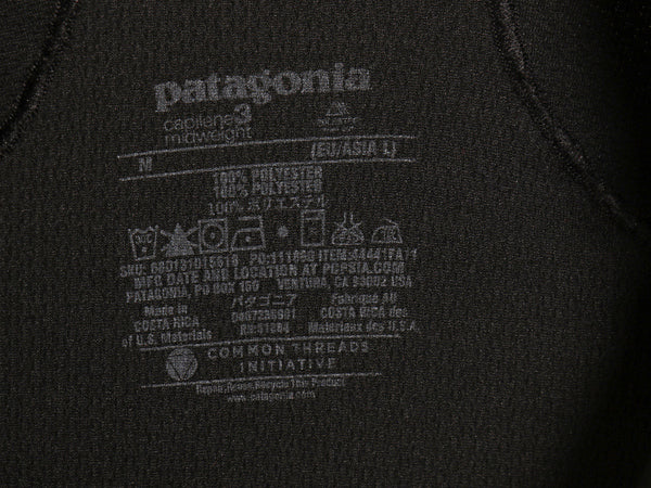 パタゴニア キャプリーン 3 長袖 Tシャツ メンズ M 古着 11年製 アウトドア ハーフジップ ロンT ハイネック ストレッチ インナー ブラック