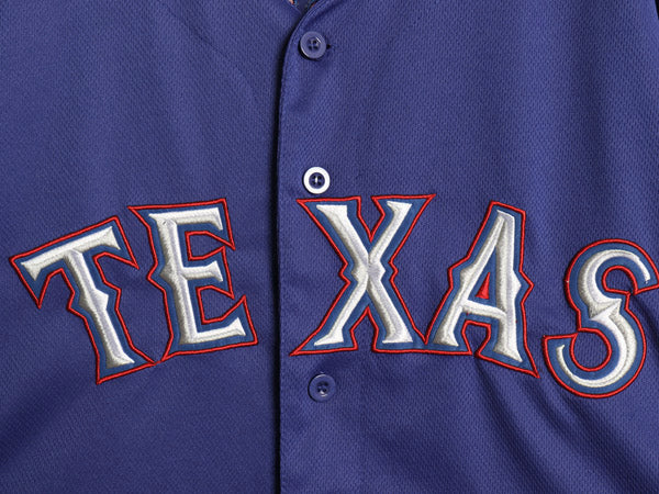 レンジャーズ ベースボール シャツ メンズ L 程/ MLB オフィシャル マジェスティック 大リーグ ユニフォーム ゲームシャツ 半袖シャツ 野球