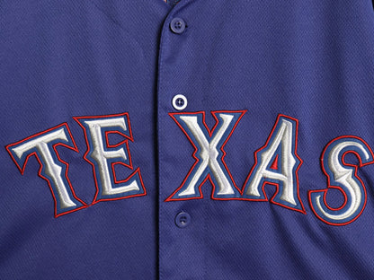 レンジャーズ ベースボール シャツ メンズ L 程/ MLB オフィシャル マジェスティック 大リーグ ユニフォーム ゲームシャツ 半袖シャツ 野球