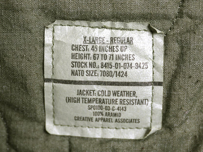 00s 米軍実物 CVC タンカース ジャケット X-LARGE REGULAR 古着 03年製 ミリタリー アラミド フライト ボンバー ノーメックス 大きいサイズ