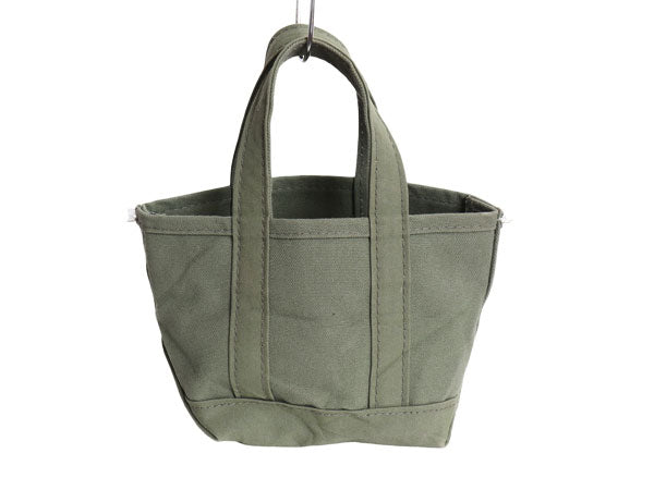 デッドストック USA製 エルエルビーン キャンバス トート ミニ バッグ アウトドア コットン オープントップ ハンドバッグ 小さめ カーキ